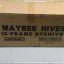 MayBee 10 Frame Screened Bottom Board Beehive Dipped in 100% Beeswax, Bee Hives Kit Includes 1 Deep Boxes & 1 Medium Box with Beehive Frames and Wax Foundations. Preferred for Summer