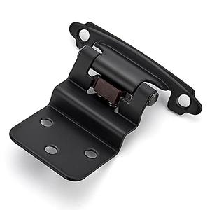 Ravinte 60 Packs (30 Pairs) 3/8" Inset Matte Black Cabinet Hinge, Self Closing Hinges for Kitchen/Bathroom/Furniture Cabinets & Doors. Decorative Hardware with Door Bumper.