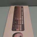 Wireless Keyboard and Mouse Combo, Retro Typewriter Keyboard with Round Keycaps, Full-Size Ergonomic, Aurora Red, Ideal for Windows PC, Home, Office, and College