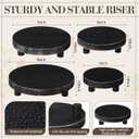 Geetery 4 Pcs Wooden Risers for Display Wood Pedestal Stand Mini Tray Stand Round Wooden Pedestal Holder Rustic Riser for Decor Tiered Tray Decor Home Kitchen, 5/6/7/8 Inch(Black)