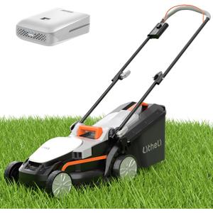 Litheli Cordless Lawn Mower 13 Inch, U20 Handy+ 20V Electric Lawn Mowers for Garden, Yard and Farm, 5 Heights Adjustment, Light Weight,4.0Ah Portable Battery Included (White)