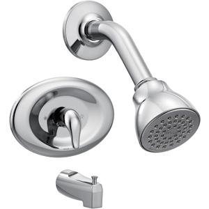 Moen Chateau Chrome Eco-Performance Shower Trim Kit with Showerhead, Lever Handle, and Tub Spout, Posi-Temp Valve Required, TL2369EP (Pack of 1)