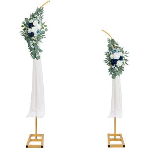 Mental Arch Backdrop Stand,Set of 2 Gold Half Flower Arch Stand for Wedding Ceremony Birthday Anniversary Floral Balloon Arch Stand Background Decoration (7.5FT & 6.2FT)