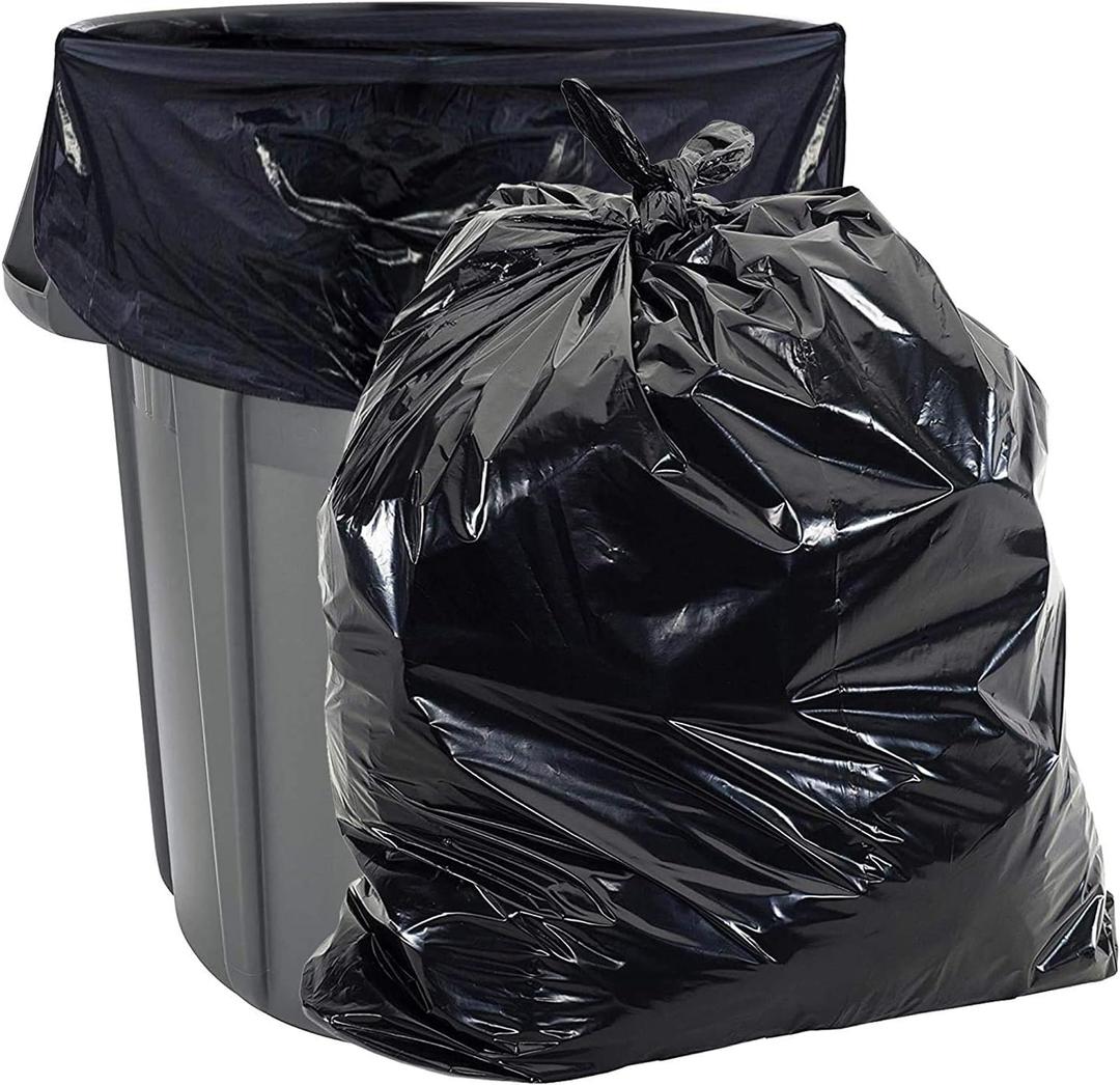 Aluf Plastics 40-45 Gallon Trash Bags (2 MIL - Pack of 50) 40" x 46" - Large Heavy Duty Can Liners - Plastic Black Garbage Bags for Lawn, Leaf, Contractor, Yard, Outdoor use