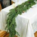 12ft(2x6ft) Norfolk Pine Garland Realistic, 72" Soft Artificial Christmas Greenery Garland for Mantle, Stair Railings, Fireplace, Outdoor Xmas Holiday Decor