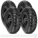 TICONN 10" Solid Tires, 4 Pack Flat Free 4.10/3.50-4'' Wheels with 5/8 Axle Bore Hole and Double Sealed Bearings (Black, 4PK)