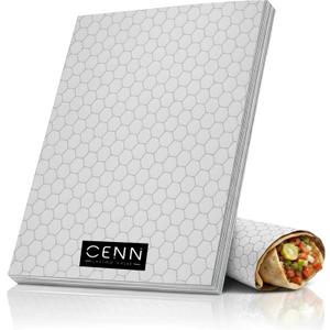 CENN Insulated Sandwich Wrapping Paper Pre-Cut Aluminum Foil Sheets [150 Pack] 10.75"x14" Non-Stick Paper-Backed Tin Foil for Sandwich Wraps, Burritos, BBQ - Grease-Resistant Foil Wrapping Sheets