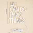 LED Neon We can do hard things Cute Neon Sign, USB Powered Neon Signs Night Light, 3D Wall Art & Game room Bedroom Living Room party Decor lamp for Children Kids Girls Boys