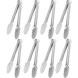 8 Pack Serving Tongs XEVOM Kitchen Tongs,Buffet Tongs, Stainless Steel Food Tong Serving Tong,small tongs (7inch)