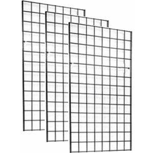 2' x 4' Foot Commercial Grade Wire Grid Wall Panel Display, 3" ON Center 3-Pack, Black
