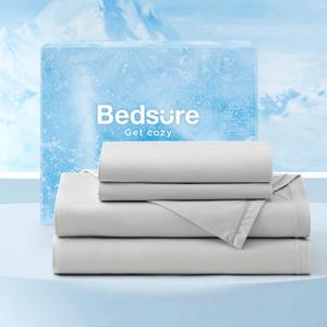Bedsure Cooling Sheets Queen Size, Cooling Bed Sheets for Hot Sleepers, Chill Cool Sheet, Deep Pocket Up to 17.5 Inches, Soft & Breathable Queen Sheet Set, 4 Pieces, Grey Bedsure Cooling Sheets Queen Size, Cooling Bed Sheets for Hot Sleepers, Chill Cool Sheet, Deep Pocket Up to 17.5 Inches, Soft & Breathable Queen Sheet Set, 4 Pieces, Grey
