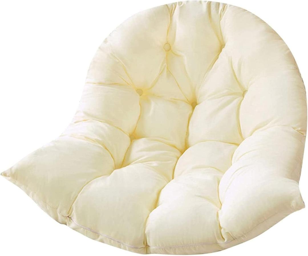 Hammock Swing Chair Cushion, Hanging Basket Seat Cushion Pillow, Soft Hanging Egg Chair Back Cushions Pads, for Indoor and Outdoor Garden Offices (31.5 x 43.3 inches, Milk White)