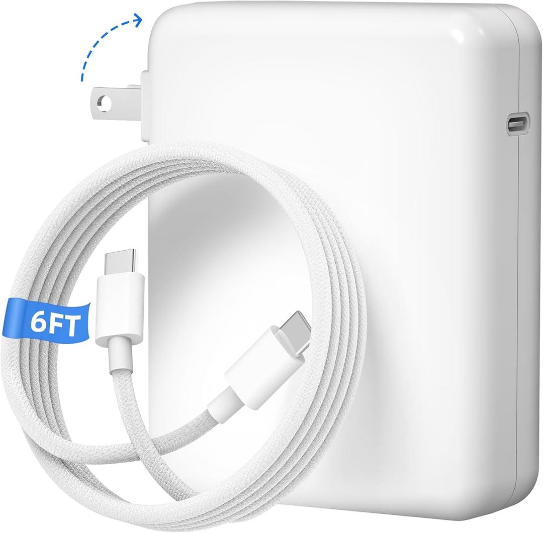 140W USB C Charger for MacBook Pro/Air [Original Replacement] Fast Charging GaN Charger Block for MacBook 13-16 inch,M1-M5, Type C Charger Compatible with iPhone, iPad, Samsung Include Charge Cable