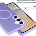 3 x for Samsung Galaxy S24 FE Case Compatible with MagSafe Slim Thin Hard PC Translucent Frosted Rugged Drop-Proof Shockproof Protective Case for Samsung Galaxy S24 FE (Purple)