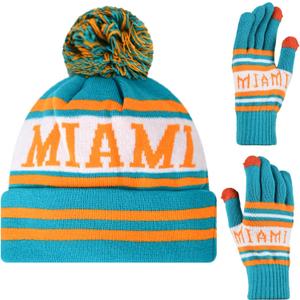 Vintage Classic Skull Cap Beanie Hat Cuffed Winter Hat Knit Comes with Warm Gloves Gifts for Men Women Fans (Medium-Large)