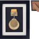 FINGERINSPIRE Medal Display Case Display Single Medal Wooden Single Medal Display Frame 9x7 inch Perfect Medal Display for Marathon Swimming Football All Sports Box for Sports Medal Display
