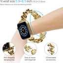 ALAMHI Compatible With Apple Watch Band 38mm 40mm 41mm 42mm 44mm 45mm 49mm, Gold Cowboy Chain Stainless Steel Metal Wristband Women Men Replacement for iWatch SE Series Ultra/9/8/7/6/5/4/3/2/1