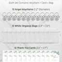 Philippians 4:13 Christian Keychain Gift Set, Metal Scripture Cross Charm, Eucalyptus Thank You Cards, Organza Bags