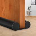 MAXTID Under Door Draft Blocker Black Door Draft Stopper 38" Noise Reducer Breeze Light Cold Air Guard Sound Proof Door Sweep 32" 36" 38" Weather Stripping Door Bottom Seal Insulation Strip Gap Filler