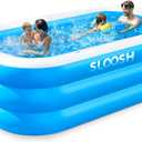 SLOOSH Inflatable Pool for Adults with Seats, 120" x 72" x 22" Full-Sized Blow Up Durable Thickened Above Ground Family Pool, Large Swimming Pools for Backyard Garden Lawn Summer Water Party, Blue