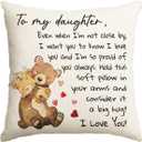 AVOIN colorlife to My Daughter Throw Pillow Cover, 18 x 18 Inch Christmas Daughter Gift Lady Girls Birthday Cushion Case from Mum Dad