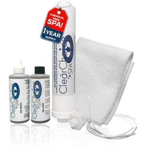 Clear Choice Spa Hot Tub Start Up Kit with Micron Sleeve | Full Year Supply | Includes Spa Drops, Spa Prep, Hose Pre-Filter and Micron Filter Sleeve | Natural Enzyme-Based, Non-Toxic, Hypoallergenic