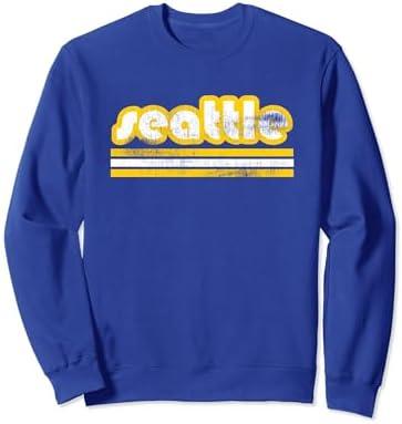 Seattle Washington Retro Vintage Weathered Throwback Sweatshirt 2 XL