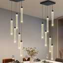Modern Crystal Pendants Lighting Mini Chandelier for Kitchen Island LED Dimmable Ceiling Handing Lighting Adjustable Flush Mount Ceiling Light for Dining Room Hallway