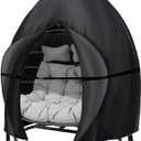 Patio Chair Cover, 91x80 Inches, Extra Large Double Egg Chair Cover for Outdoor Furniture, Heavy Duty Swing Hanging Egg Chair Cover Waterproof, Anti-UV, Dust-proof( Black )