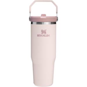 STANLEY IceFlow 2.0 Flip Straw Tumbler with Handle 30 oz | Twist On Lid and Flip Up Straw | Leak Resistant Water Bottle | Insulated Stainless Steel | BPA-Free | Rose Quartz
