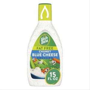 3 x Wish-Bone Fat Free Chunky Blue Cheese Salad Dressing, 15 FL OZ Best By: 04/14/26