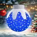 Outdoor Hanging Christmas Ornaments, Lighted Pop-Up Hanging Outdoor Holiday Ball Decoration, 8 Light Modes, Lighted Collapsible Holiday Decorations (Blue)
