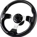 12.5inch, 3/4 Inch Axle Marine Steering Wheel Adapter, Anti-Slip Carbon Fiber Steering Wheel for Boats, Yachts, Pontoon Boats Black