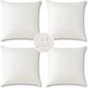 OTOSTAR Pack of 4 Outdoor Waterproof Throw Pillow Covers Decorative Pillow Covers Square Patio Balcony Pillow Case Cushion Case Pillows Shell for Couch Bed Tent Sofa Decor 18x18 Inch (Cream White)