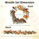 Fall 6FT Garland Wreaths 24", 4 Pack, Artificial Pumpkin