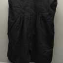 yoeasy Women's Sleeveless V Neck Shorts Denim Romper Tie Front Ruffle Cute Loose Jean Short Overalls with Pockets (Large, Black)