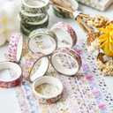 Flowers Washi Tape Set 60 Rolls Floral Patterns Decorative Skinny Blooms Masking Tapes for Arts, DIY Crafts, Journals, Planners, Scrapbook, Wrapping (Spring)