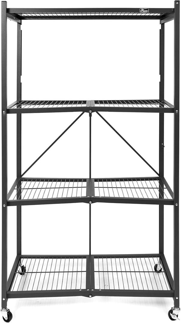Origami R5 Foldable 4-Tier Garage Shelving Heavy Duty Shelving with Wheels, Metal Storage Rack Holds 1000 pounds, Garage Storage Rack & Organization, Storage Shelving (Refurbished, Random Color, R5)