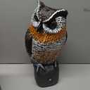 Ruolan Plastic Owl,Brid Owl with Flashing Eyes&Frightening Sound for Garden Yard Outdoor