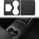 Center Console Wrap Compatible with Tesla Model 3 Model Y 3K Real Carbon Fiber Console Cover Interior Decoration Wrap Kit 2PCS Accessories for Tesla Model 3/Y 2020-2023(Matte Carbon Fiber)