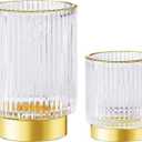 Makeup Brush Holder Organizer, Toothbrush Holders, Desk Pen Pencil Holder, Multifunctional Vintage Glass Brush Cup (S+L/White/A3-4-US）