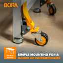 Bora Heavy Duty Workbench 4-Caster Set for Workshop Mobility, Swivel, Locking 155 Pound Non-Marking Rubber 3-inch Wheels, Total Weight Capacity of 620 pounds, Metal Foot Levers for Braking, PM-950