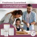 Pebble & Stem White Metal Canister Set for the Kitchen Counter, Food Canister Set of 4, Airtight Lids, Sugar and Flour Containers for Countertops, Coffee and Tea Storage, Farmhouse Decor