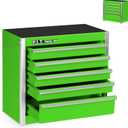 P.I.T. Mini Green Tool Box, Portable 5-Drawer Micro Roll Cab Steel Tool Box with Liner, Green Small Tool Case for Tools Storage, Home DIY