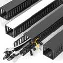 Yecaye 62.8in(4x15.7in) Cable Raceway, Large Under Desk Cable Management for Server Rack Wire Raceway, Wire Management Tray, Cord Organizer for Gaming Desk, Black