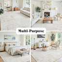 9x12 Washable Area Rug for Living Room Bedroom: Non-Slip Modern Beige White