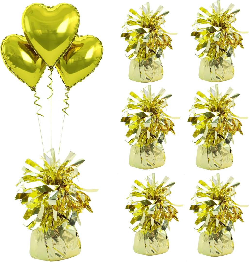 Balloon Weights Are Perfect for Parties, Birthdays, and Weddings. Each Pack Includes 6PCS Durable Weights That Easily Decorate Balloons and Elevate Any Celebration. (Light Gold 6PCS)