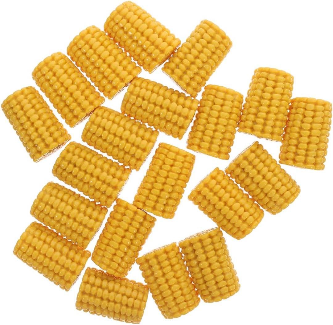 Yardwe Simulated Corn Cob Accessories 20 Pcs Resin Fake Mini Corn on the Cob for Diy Phone Cover Materials Kids Crafts Micro Landscape Home Decor