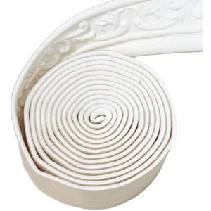 WAPANE 360" x 3.1" Peel Stick Foam Molding Trim Self Adhesive, Crown Molding Wallpaper Border Flexible, 3D Wall Edging Lines Foam Baseboard, Wall Trim for Home, White, 4PC