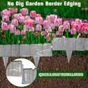 Garden Landscape Edging Borders No Dig,16 ft Lawn Edging for Landscaping,Plastic Fencing Lawn Border,Imitation Stone Fence for DIY Outdoor Patio Balcony Yard Landscaping (20pcs, Gray)